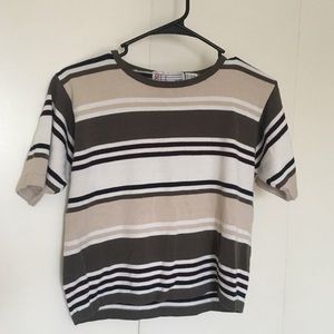 vintage multi-colored striped cropped tee
